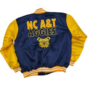 Para A & T Aggies Chaqueta Bomber Varsity de punto de invierno con logotipo de Bulldog para hombres y mujeres - Product Image 2