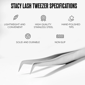 For STL-9 High Quality Stainless Steel Volume L-Shaped Eyelash Extension Tweezers Precision Tip Anti-Static Professional - Product Image 2
