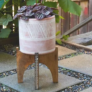 Encuentre jardineras de madera de calidad Uso de jardineras para interiores y exteriores para decoración de hogares y hoteles con soporte de madera - Product Image 3