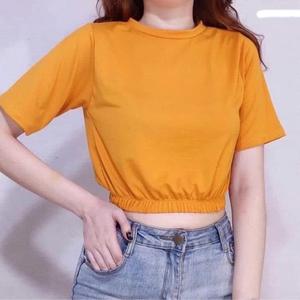 Tops cortos de cuello redondo de algodón de secado rápido para mujer de verano 2024, camisetas casuales con patrón estampado, precio al por mayor frontal, Bangladesh - Product Image 6