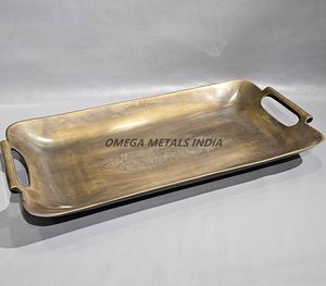 Sleek Silver Rectangular Serving Tray With Polished Finish Ideal for Presenting Snacks and Elegant Decor - Product Image 3