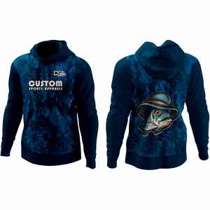 Sweats à capuche pour homme de pêche à impression par sublimation au design vintage sweat à capuche de pêche respirant à manches longues pour hommes de taille personnalisée - Product Image 1