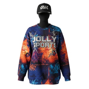 Sudadera de Sublimación para Mujer, Poliéster Premium GSM, Impresión Completa, Azul Naranja, Suave, con Logotipo Personalizado - Product Image 1