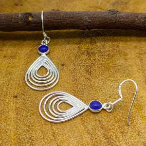 Natural Lapis Sterling <b>Silver</b> <b>Drop</b> <b>Earrings</b> Party Wear Jewelry for Weddings Gift - Product Image 2