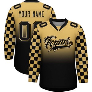 Fait sur mesure Allover imprimé tissu à séchage rapide vente en gros professionnel Teamwear respirant Durable OEM maillots de hockey sur glace - Product Image 1