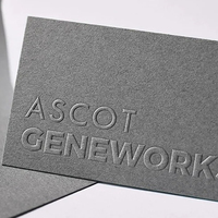 Cartes de visite professionnelles de luxe personnalisées grises avec logo en relief, papier cartonné épais, bord peint, cartes de visite haut de gamme