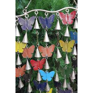 Set of 5 Recycled Iron Butterfly Wind Chimes Boho-Themed Hanging Patio Decoration for Indoor Outdoor Metal Animal Shape for Yard - Product Image 6