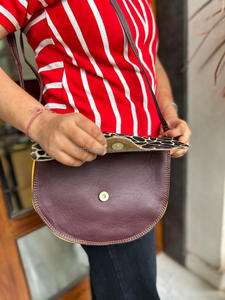 Sac à bandoulière en cuir de fourrure imprimé animal recyclé de style occidental Sac à main en cuir de haute qualité Sac à bandoulière latéral coloré pour femmes - Product Image 4