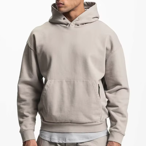 Pull à capuche unisexe en molleton 100% coton surdimensionné avec logo brodé imprimé, délavage acide, déchiré, style streetwear - Product Image 1