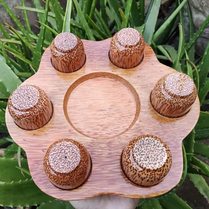 100% Tasse à thé en bois de noix de coco biologique du Vietnam, accessoire de cuisine léger et durable, verres écologiques naturels - Product Image 1