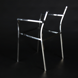 Simple Design Metal Mesh Armrest <b>Chairs</b> <b>Stackable</b> Iron Frame Outdoor Furniture for Patio Beach <b>Garden</b> & Restaurant Use - Product Image 3