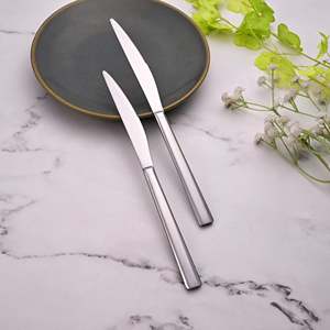 Ensemble de 2 couteaux de cuisine lisses de style chinois, couteaux de chef en métal pour découper et trancher, avec manches en bois pour couper la viande - Product Image 3