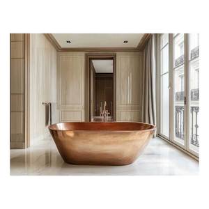 Baignoire autoportante en cuivre double de haute qualité fabriquée en Inde exportée d'Inde avec fonction de trempage - Product Image 4