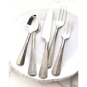 Royal look-Juego de cubiertos de plata y acero inoxidable con mango hecho a mano, conjunto de cubertería de alta calidad para restaurante, boda, hogar y hotel - Product Image 4