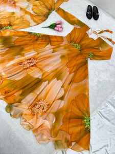 ชุดกาวน์สำหรับใส่ไปงานปาร์ตี้ดีไซน์ใหม่,ชุดเดรสฟังก์ชันชุดแต่งงานพิมพ์ลายดอกไม้เก๋ๆเต็มตัว - Product Image 6