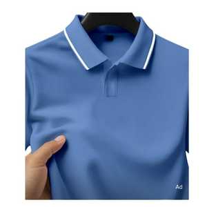 Camisa de manga corta informal para hombre, 100% algodón antiarrugas, estampado sólido, patrón 3D, logotipo bordado personalizado, tejido de verano - Product Image 4