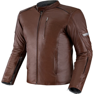 Veste de moto vintage Cafe Racer pour homme, en cuir véritable vieilli brun, veste décontractée d'hiver pour motards, toile - Product Image 1