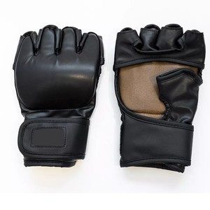 ถุงมือชกมวย MMA แบบครึ่งนิ้ว สำหรับผู้ใหญ่ ฝึกซ้อม ระบายอากาศ น้ำหนักเบา ผลิตจาก PU พร้อมสายรัด - Product Image 1