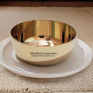 Bol à chocolat rond décoratif de luxe en acier inoxydable plaqué or poli Vente en gros Bol de service à salade à bas prix Design moderne - Product Image 4