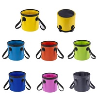 Seau pliant de stockage d'eau de BBQ de camping portatif léger de bâche de PVC 20L