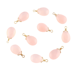 Amuletos de cuarzo rosa para pendientes, conectores de plata de primera ley y oro, accesorio para pendientes - Product Image 3