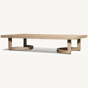 Rectangular <b>table</b> furniture made of environmentally friendly wood with unique <b>legs</b> in a simple modern style for outdoor use - Product Image 2