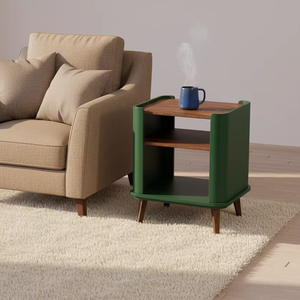 Mesa auxiliar de diseño moderno de madera de teca real hecha en Indonesia para muebles de apartamento, muebles de sala de estar - Product Image 1
