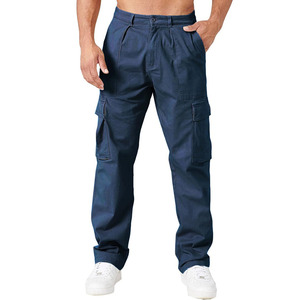 กางเกงคาร์โก้ผู้ชายผ้าฝ้ายมีหลายกระเป๋ากางเกงกลางแจ้งดูคลาสสิก - Product Image 6