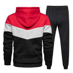 Deux pièces survêtement à capuche pour hommes 100% coton Sport Jogging ensemble veste confortable pantalons de survêtement équipe survêtement pour la saison d'automne - Product Image 2