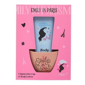 Ensemble de soins pour la peau Emily in Paris, tasse à cappuccino et lotion pour le corps - Product Image 2