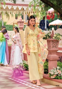 Motif de tissage en soie de Viscose pure nouvel accessoire de travail à la main pour le bas supérieur indien et pakistanais avec le concepteur d'impression numérique Duppata - Product Image 4