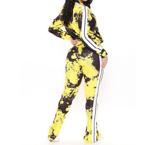 Ensemble de survêtement technique à manches longues en molleton uni 2 pièces imprimé tie-dye Meilleur matériau Sublimation Survêtement pour femmes - Product Image 2