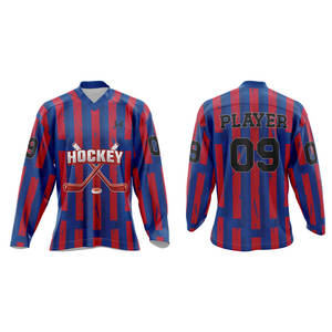 Maillots de hockey personnalisables Ensemble personnalisé Nom de l'équipe Numéro Logo Service OEM disponible 100% polyester Séchage rapide Respirant - Product Image 6