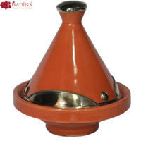 Assiette marocaine émaillée écologique, faite à la main, avec couvercle conique traditionnel en terre cuite, pour la maison, l'hôtel, le café, le restaurant, les mariages