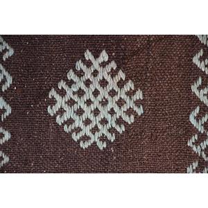 Turkish Vintage Small Rug 2.3x4.4 ft, Kilim <b>Brown</b> <b>Wool</b> Rug - Product Image 5
