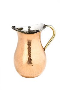 Jarra de Agua de Cobre Martillado Premium con Asa Dorada para Servir Agua Elegante y Saludable - Product Image 4