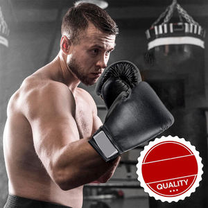 Guantes de Boxeo Profesionales de Color Negro para Entrenamiento de Muay Thai, Guantes de Boxeo para Saco de Boxeo con Correas Ajustables y Cierre - Product Image 3