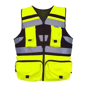 Vêtements de sécurité réfléchissants personnalisés Gilet de sécurité Vêtements haute visibilité avec poches multiples Veste fluorescente imperméable Gilet tactique - Product Image 1