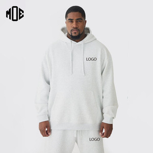 Sudadera con capucha de gran tamaño de algodón 100% personalizada al por mayor transpirable Unisex de talla grande forro polar de invierno con logotipo sudaderas con capucha gruesas cuello de hombre - Product Image 1