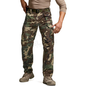 Men's Logo-Imprinted Cotton Elastic Multi-Pocket Outdoor Cargo Work Pants Water-Proof Streetwear for Outdoor Activities - Product Image 1