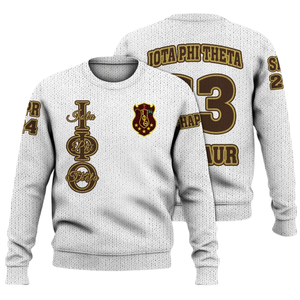 Iota Phi Theta 1963 fraternité pull Chenille tricot grec lettre pull acrylique grec vêtements hiver mode - Product Image 1