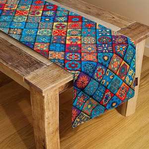 Bulk Supply 100% Pure Cotton Customized Printed Table <b>Runner</b> Eco-Friendly Dining Table Decoration - Product Image 5