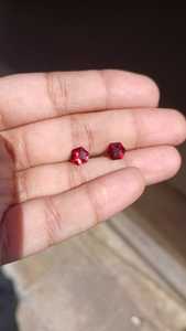 Pentágono rubí sintético piedra rojiza precio por quilate venta rubí rojo anillo collar pulsera para mujer - Product Image 3