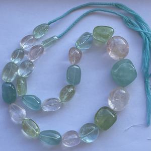 10mm 20mm Natural Multi aguamarina piedra suave Tumble piedras preciosas hebra collar al por mayor joyería fina de gama alta en línea DIY - Product Image 1