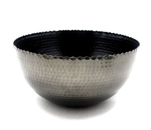 ชามสลัดโลหะทรงกลมทำจากอะลูมิเนียมสีดำสำหรับเสิร์ฟอาหารทำด้วยมือ - Product Image 6