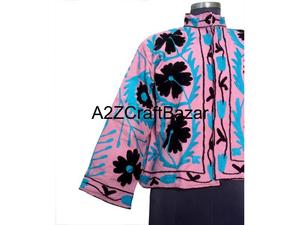 Chaqueta Bomber de Punto para Mujer, Invierno/Primavera, con Bordado Indio Suzani, Patrón Floral, Tela de Pato, Relleno de Algodón, Regalo para Ella - Product Image 2
