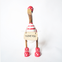 Décoration de canard en racine de bambou écologique artisanale avec design Art Déco pour la décoration de la maison ou comme cadeau, sculpture de table