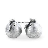 Ensemble sel et poivre design en aluminium plaqué or, motif grenade, avec poignée à pression, écologique, pour assaisonnement, vaisselle élégante pour la table