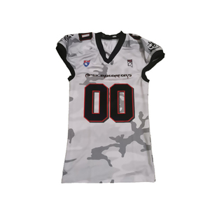 Venta al por mayor personalizado fútbol americano Jersey último diseño con mangas cortas transpirable más tamaño característica uniformes personalizados - Product Image 1
