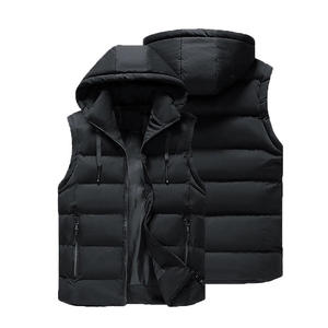 Nouvel arrivage de veste sans manches pour hommes manteaux bouffants personnalisés veste en duvet de couleur unie gilet d'hiver vêtements d'extérieur coupe-vent vêtements - Product Image 1